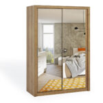 Kleiderschrank Bono 150 mit Spiegel Goldene Eiche
