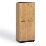 Kleiderschrank Ines SZ2D Schwarz Matt/Eiche Artisan