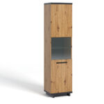 Vitrine Ines WIT50 Schwarz Matt/Eiche Artisan