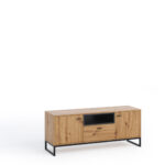 TV-Lowboard Olier Eiche Artisan/Schwarz