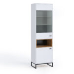 Vitrine Olier WIT60 Weiß/Eiche Artisan