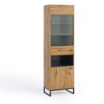 Vitrine Olier WIT60 Eiche Artisan/Schwarz
