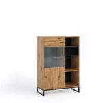 Vitrine Olier WIT90 Eiche Artisan/Schwarz